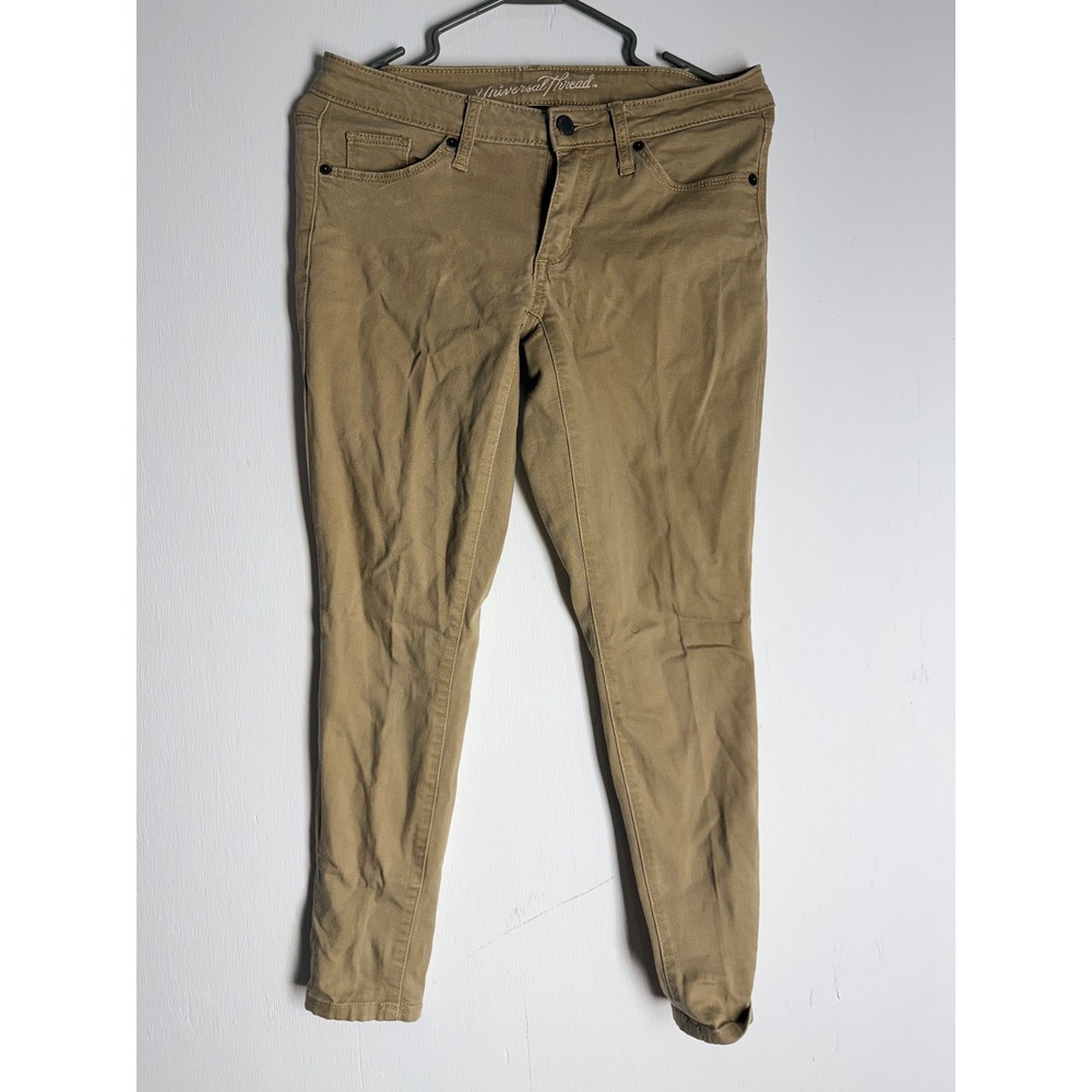 Universal Thread Khaki Tan Skinny Jeans Womens Size 0/25S Mid Rise Stretch Denim